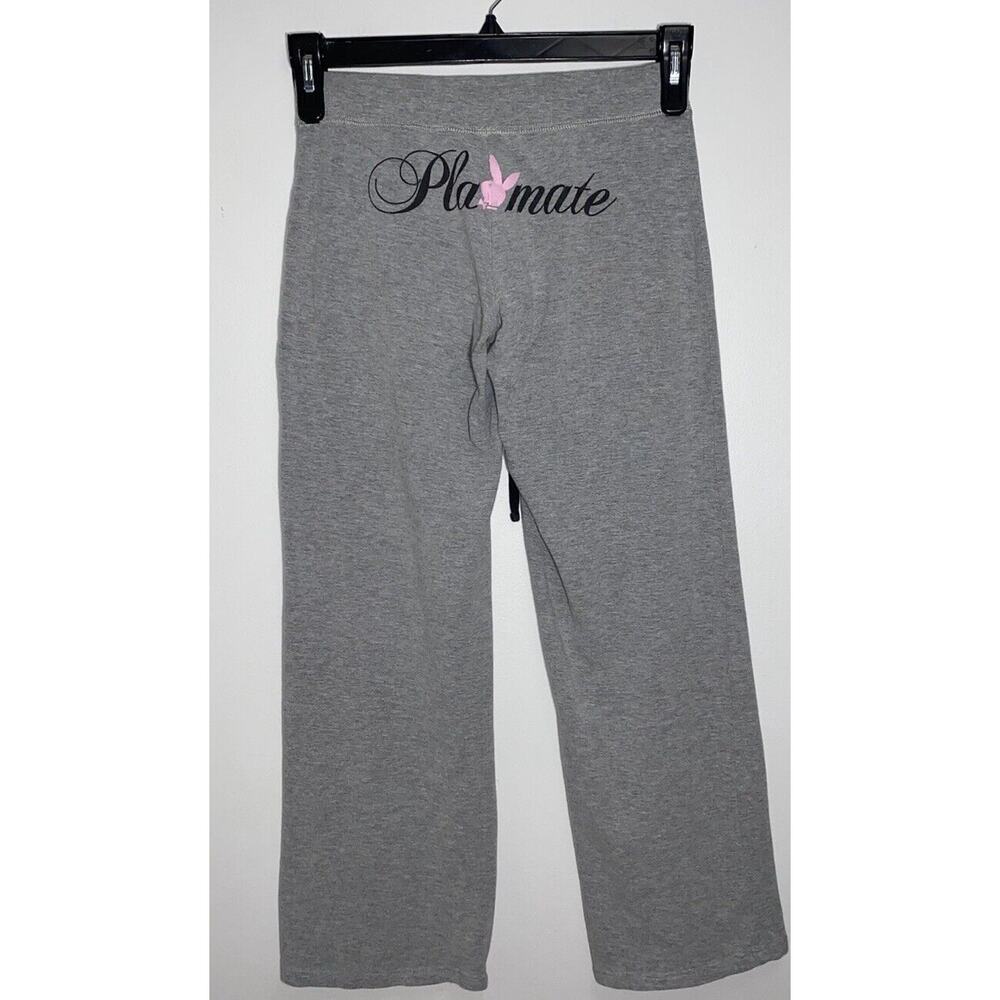 Vintage Playboy Intimates Women's Medium Low Rise Logo Flared Leg Y2K Sweatpants